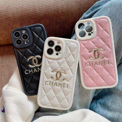 Gold-stamped Logo Soft Leather Case
