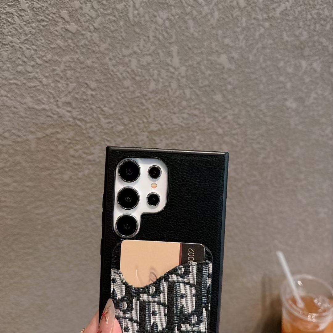 Canvas Embroidery Magnetic Card Holder Case for Samsung