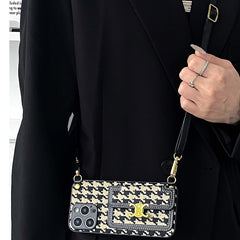 Luxury Arc de Triomphe Golden Logo Crossbody Case