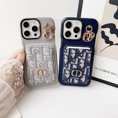 Retro Pattern Leather Canvas Card Case