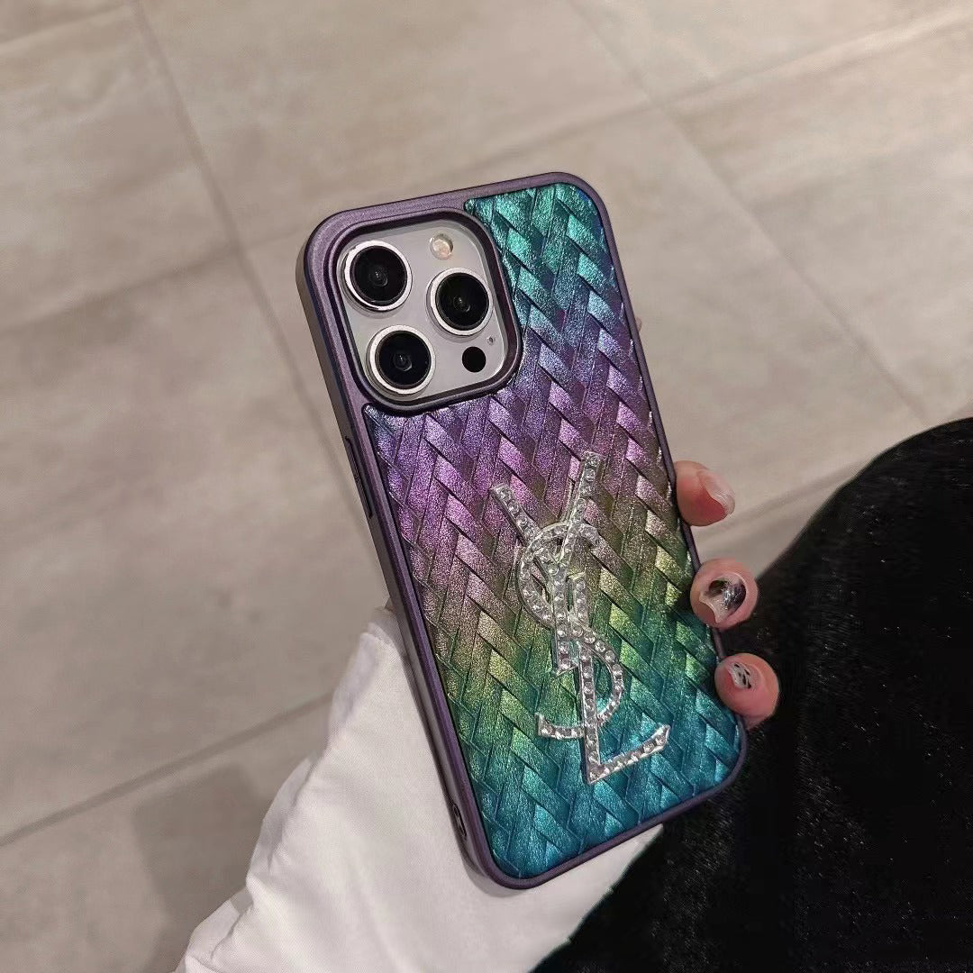 Woven laser rhinestone case