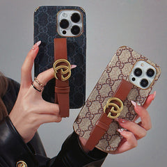 Fashion Embossed Metal Logo Wristband Case