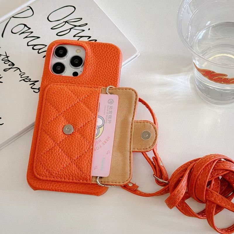 Classic Leather Card Holder Lanyard Case