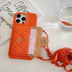 Classic Leather Card Holder Lanyard Case