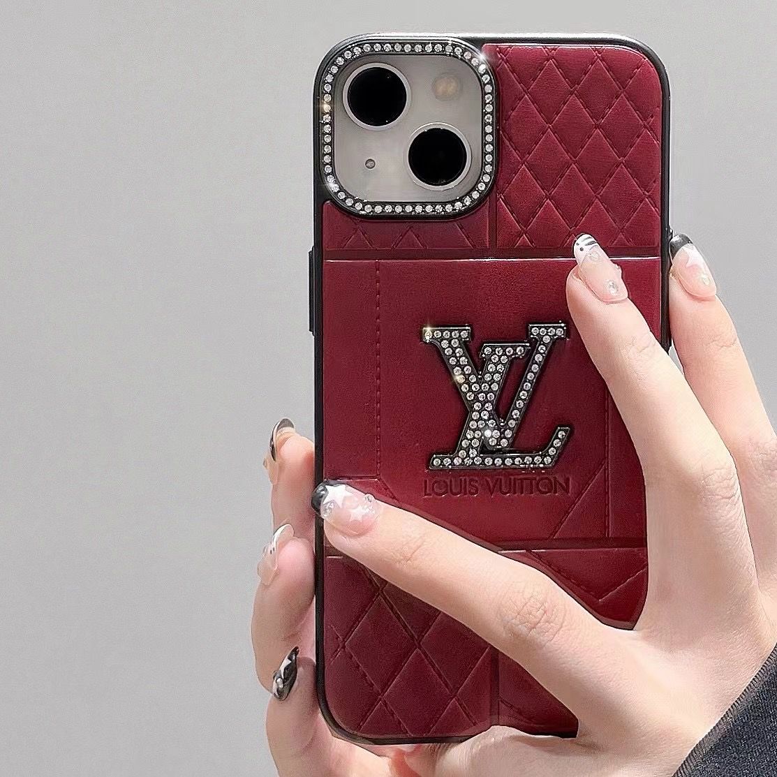 3D Diamond Quilted Leather Case