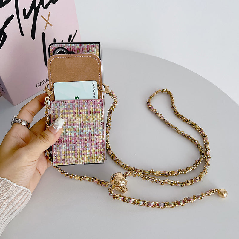 Triangle Logo Card Holder Fold Crossbody Case