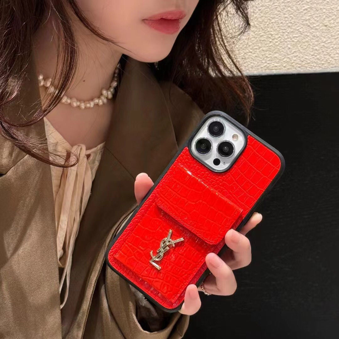Crocodile Pattern Leather Card Case