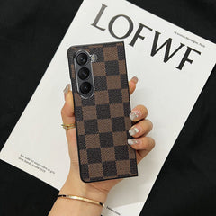 Checkerboard Leather Fold Case