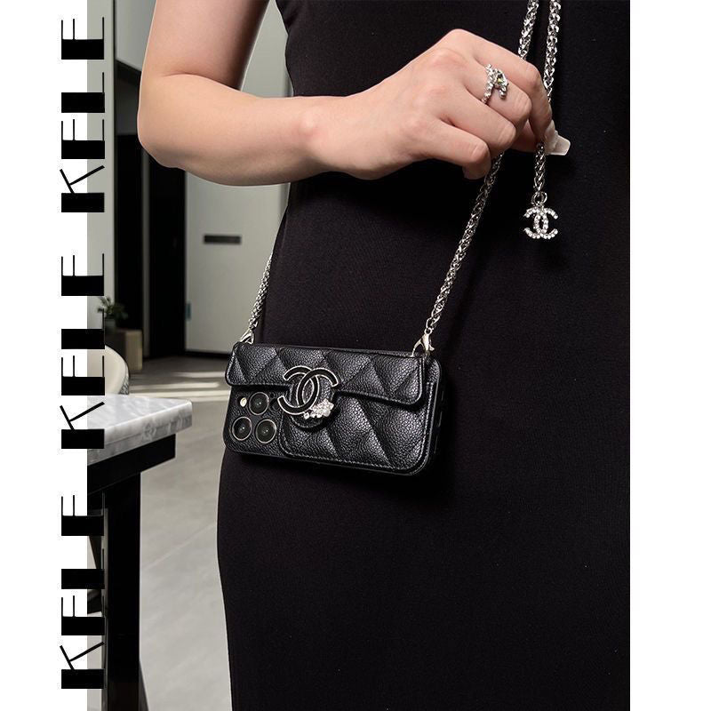 Fashion Leather Card Chain Crossbody Case