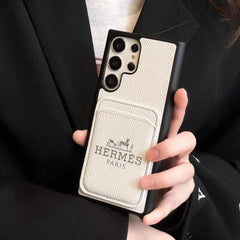 Leather Dual Card Slot Samsung Case