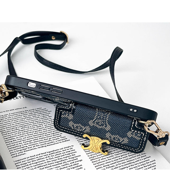 Luxury Arc de Triomphe Golden Logo Crossbody Case