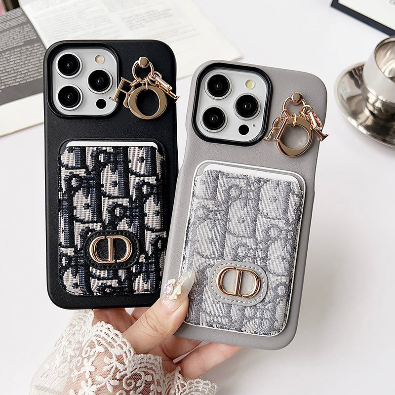 Retro Pattern Leather Canvas Card Case