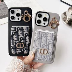 Retro Pattern Leather Canvas Card Case