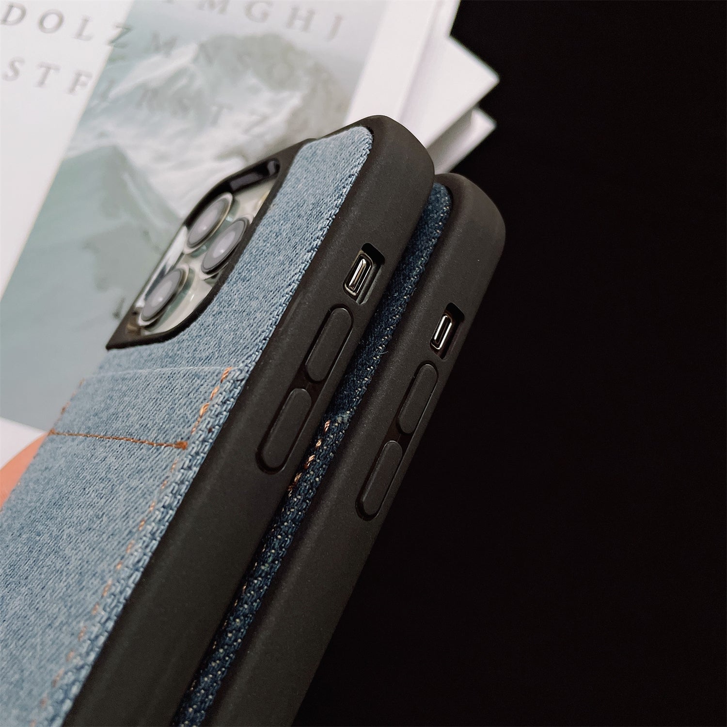 Denim Triangle Logo Card Case