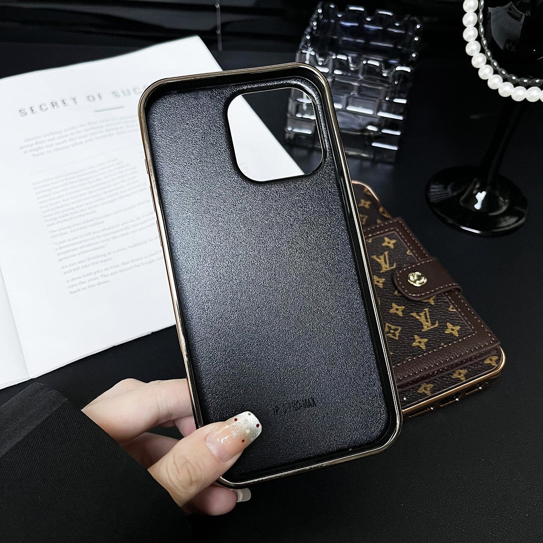 Electroplating All-inclusive Leather Wallet Case