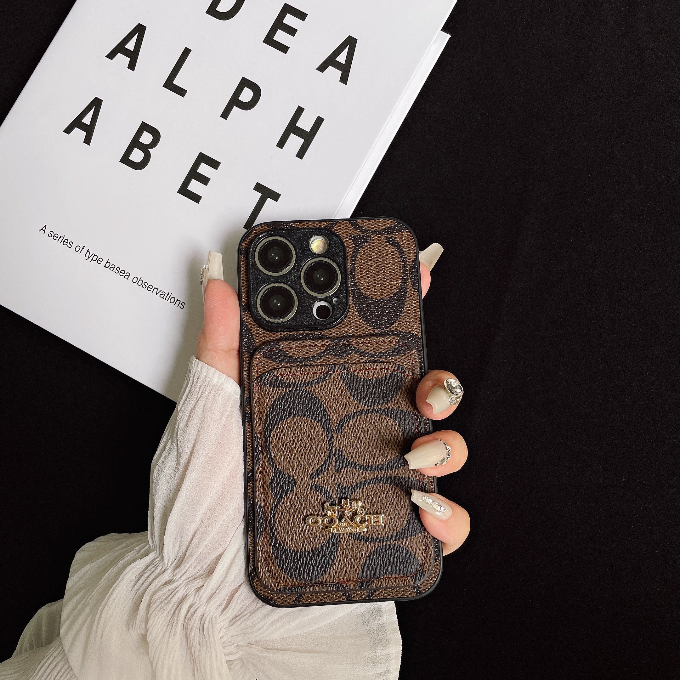 Classic Trendy Card Slot Embossed Case