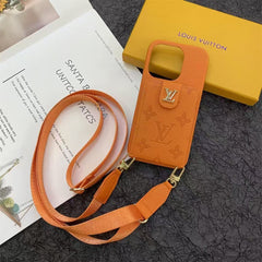 Multicolor Leather Card Holder Crossbody Case