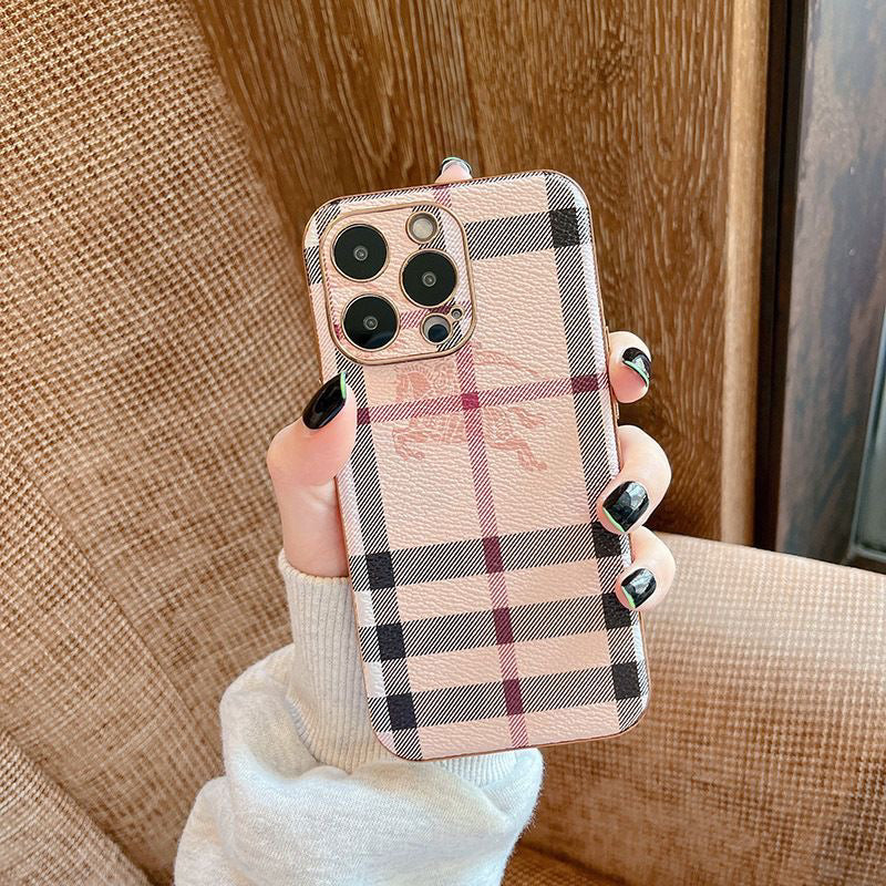 Electroplated Leather Check Case