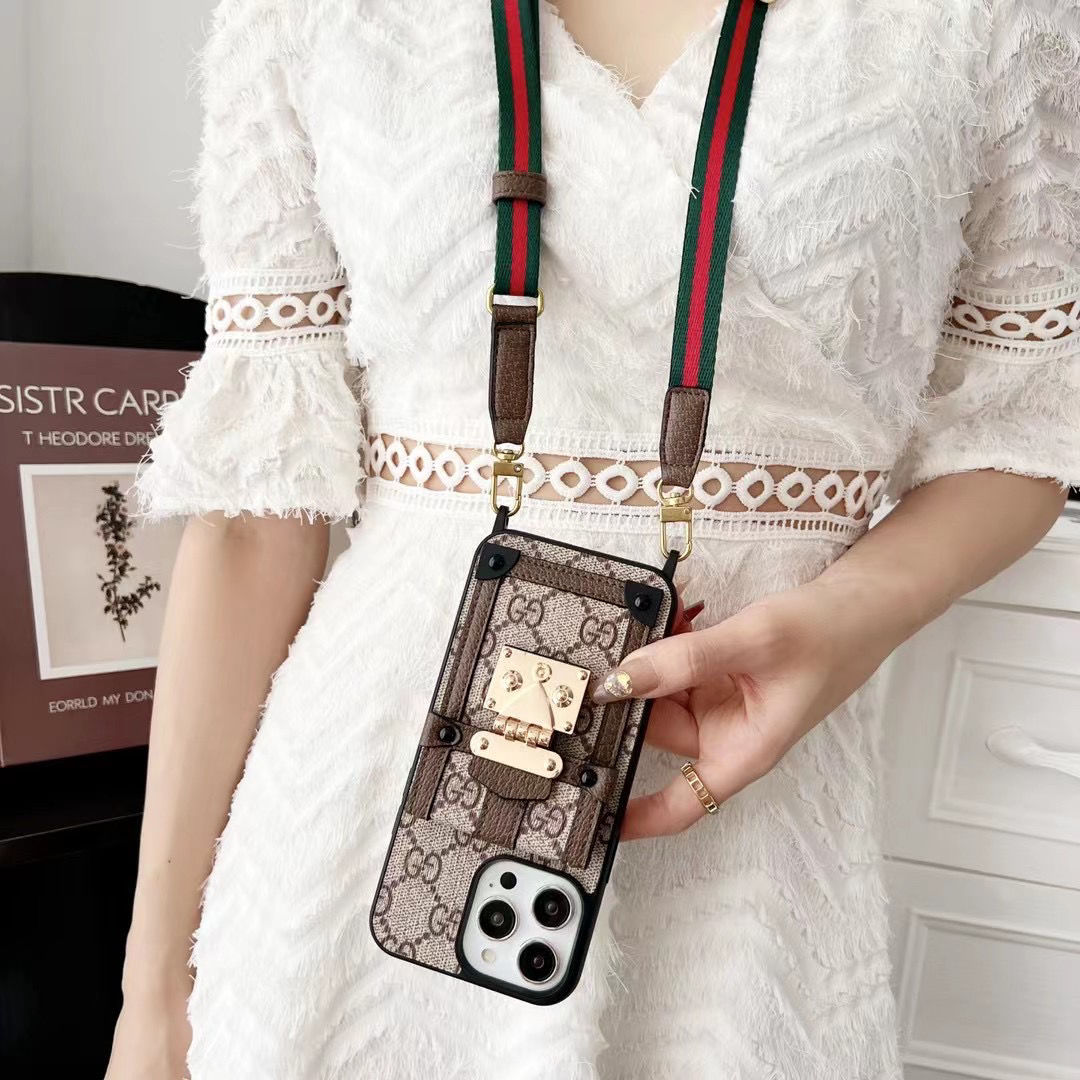 Vintage Crossbody Strap Card Holder Case