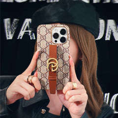 Fashion Embossed Metal Logo Wristband Case