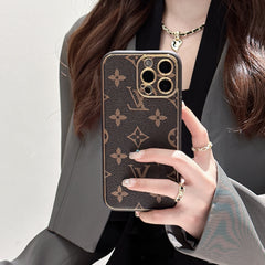 Electroplating Full Cover Leather Embossed Case