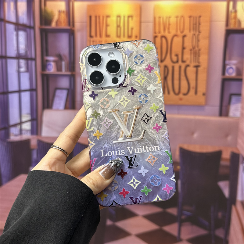 Shine Feather Yarn Embossed iPhone Case
