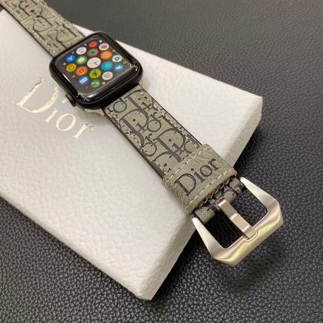 Embossed Fashion Leather Apple Watch Band
