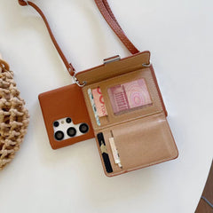 Metal H logo Leather Crossbody Samsung Case