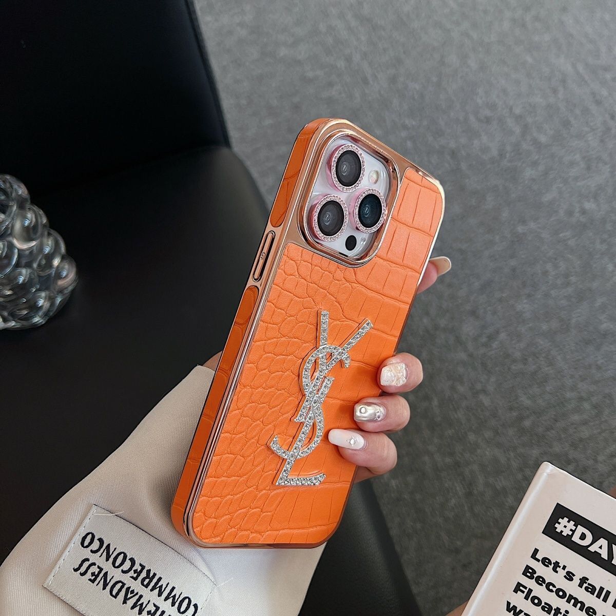 Electroplating Crocodile Pattern Leather Case