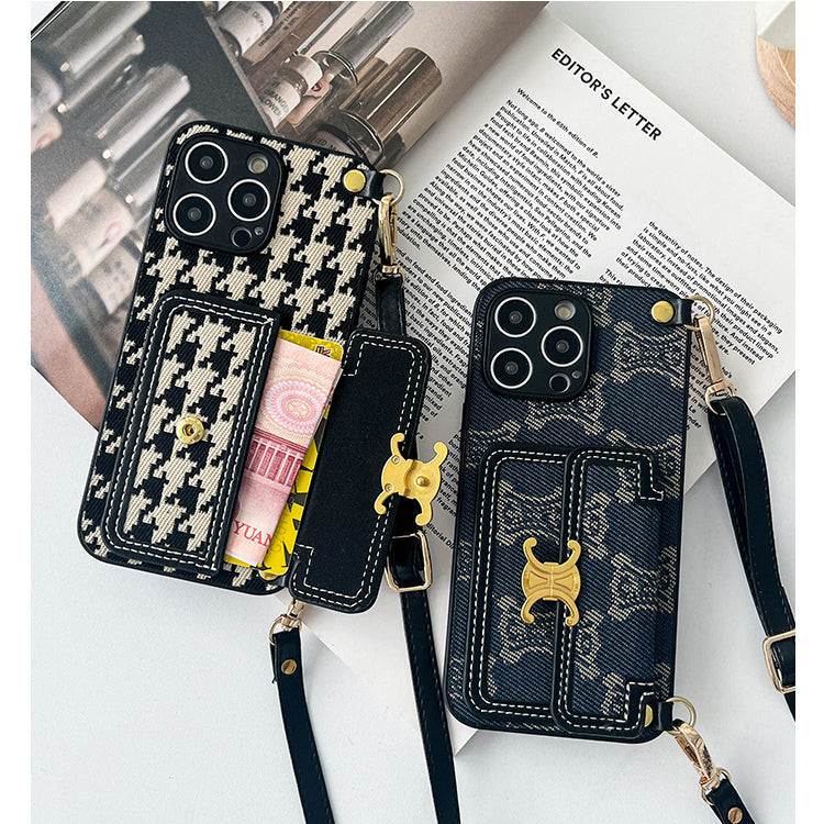 Luxury Arc de Triomphe Golden Logo Crossbody Case