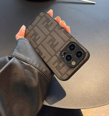 Embossed leather F case