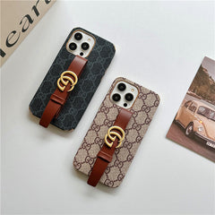 Fashion Embossed Metal Logo Wristband Case
