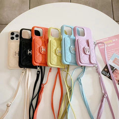 Classic Leather Card Holder Lanyard Case