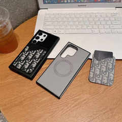 Canvas Embroidery Magnetic Card Holder Case for Samsung