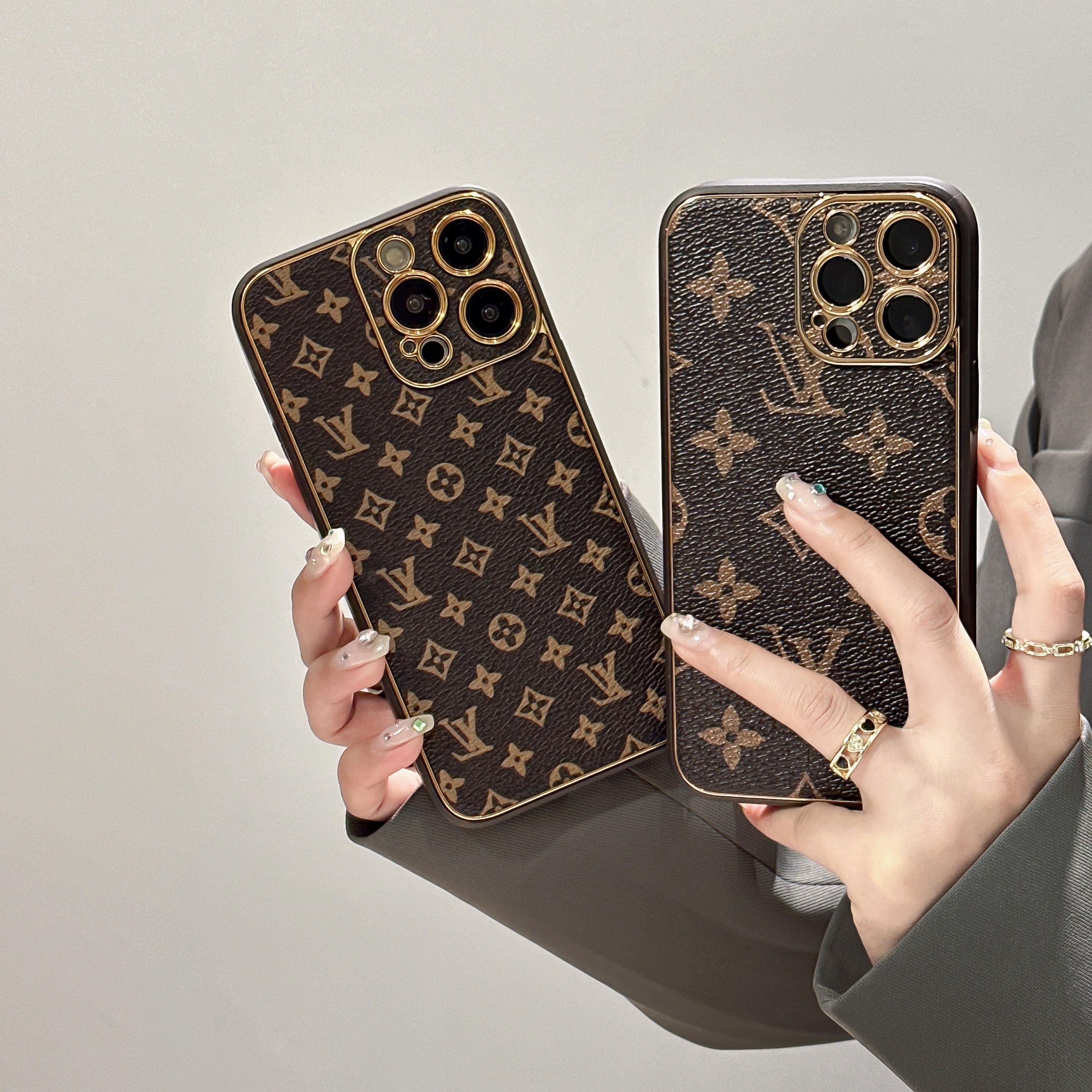 Electroplating Full Cover Leather Embossed Case