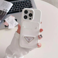 Leather Triangle Logo Card Case