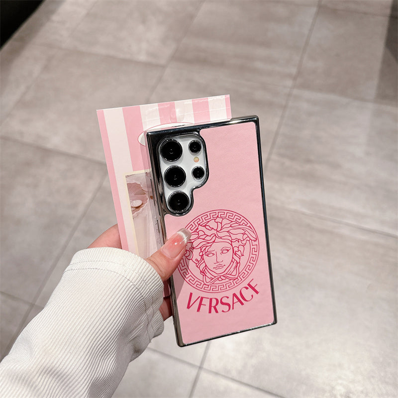 Electroplating Medusa Pattern Leather Samsung Case
