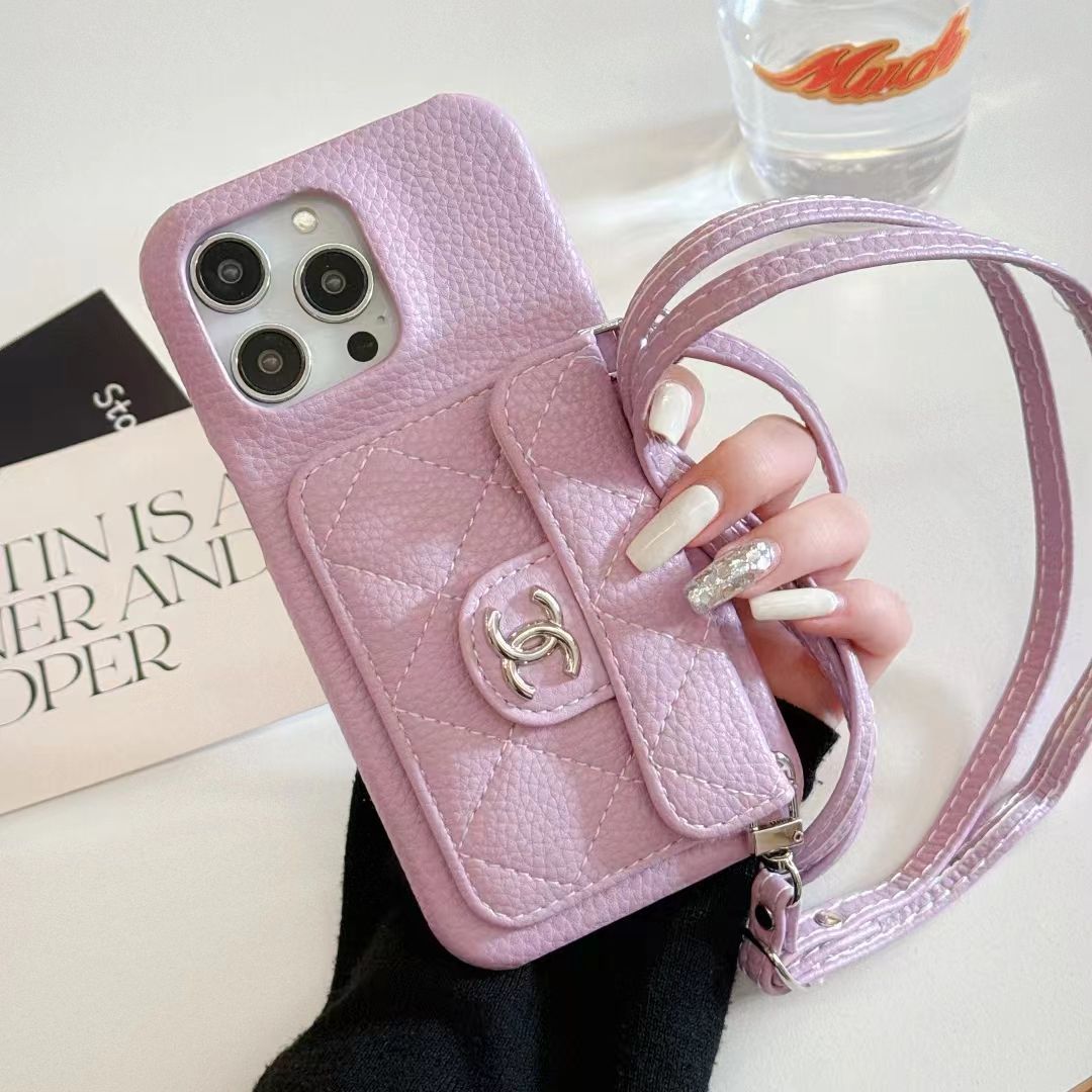 Classic Leather Card Holder Lanyard Case
