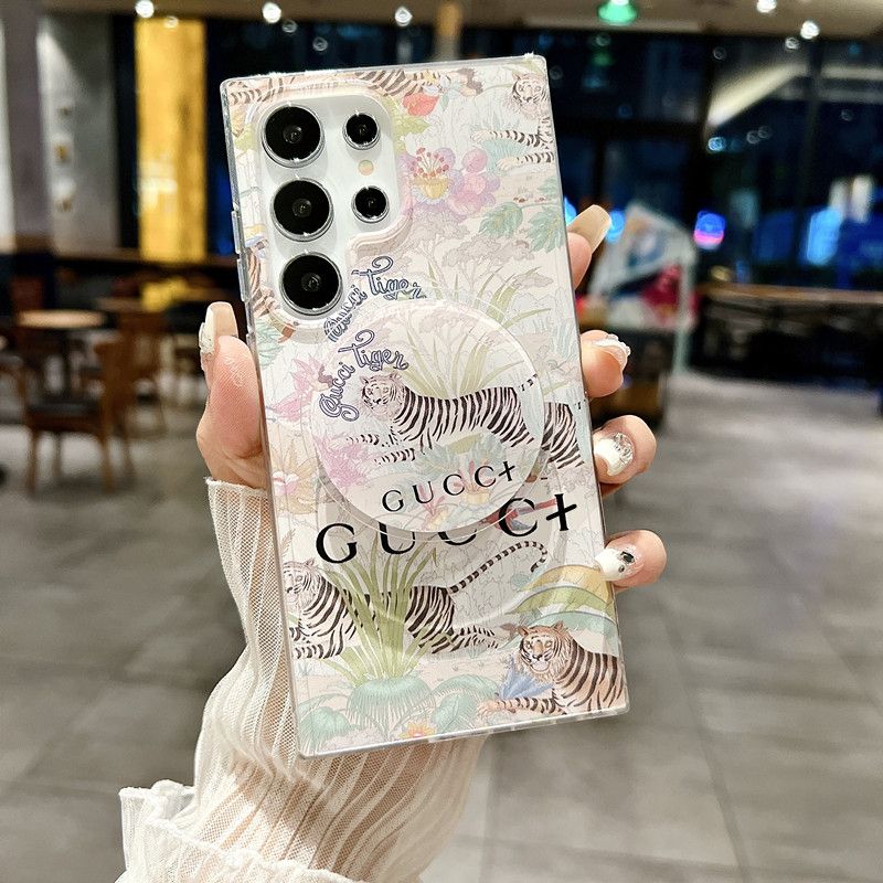 Tiger Floral Pattern Magnetic Holder Samsung Case