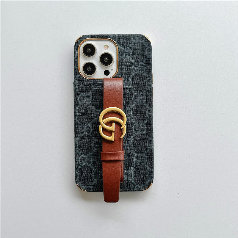 Fashion Embossed Metal Logo Wristband Case
