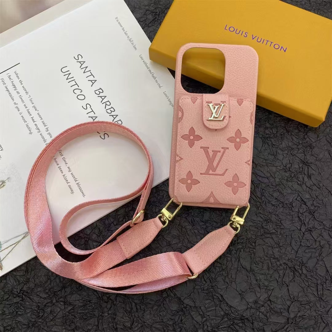 Multicolor Leather Card Holder Crossbody Case