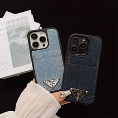 Denim Triangle Logo Card Case