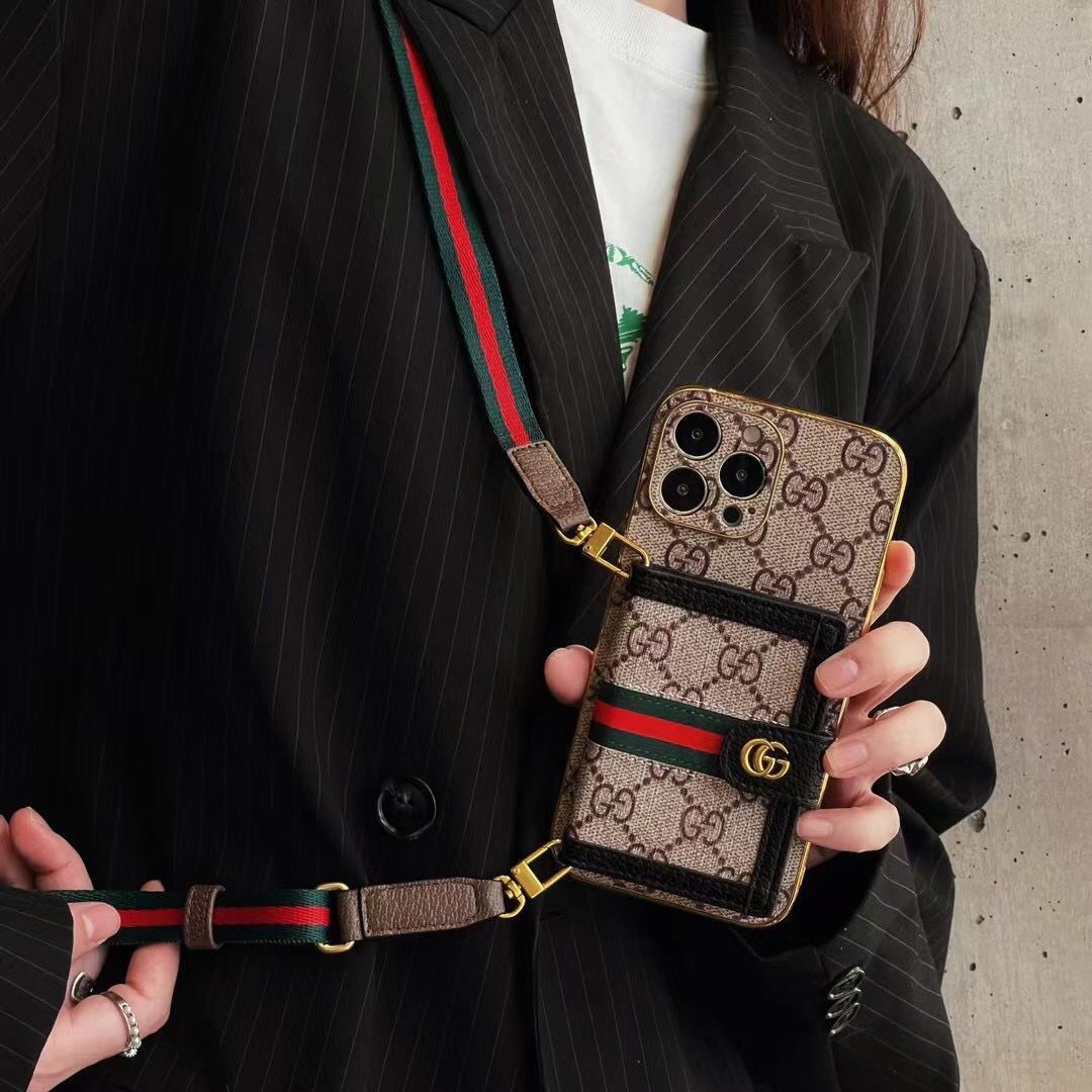 Retro Embossed Crossbody Card Holder Case