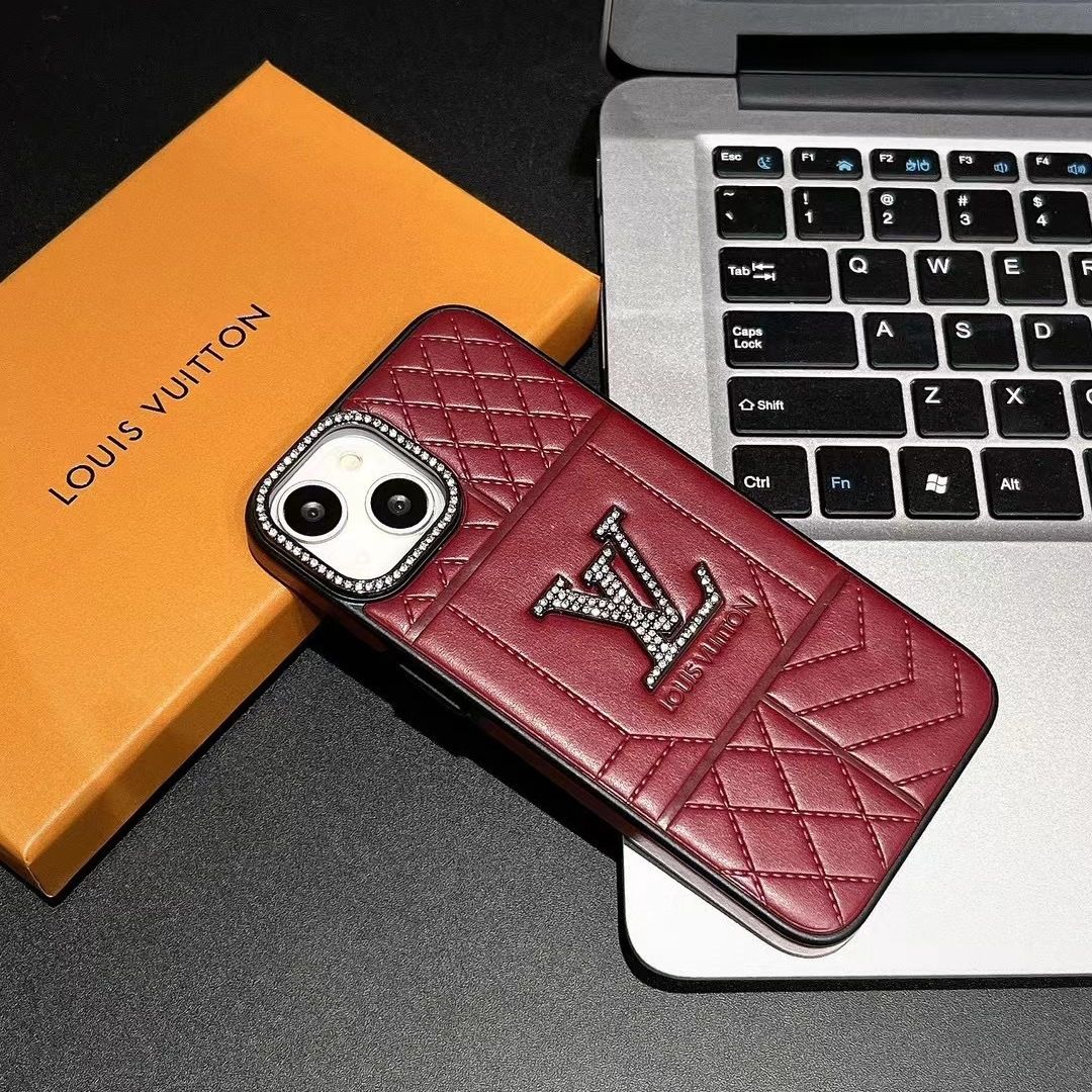 3D Diamond Quilted Leather Case