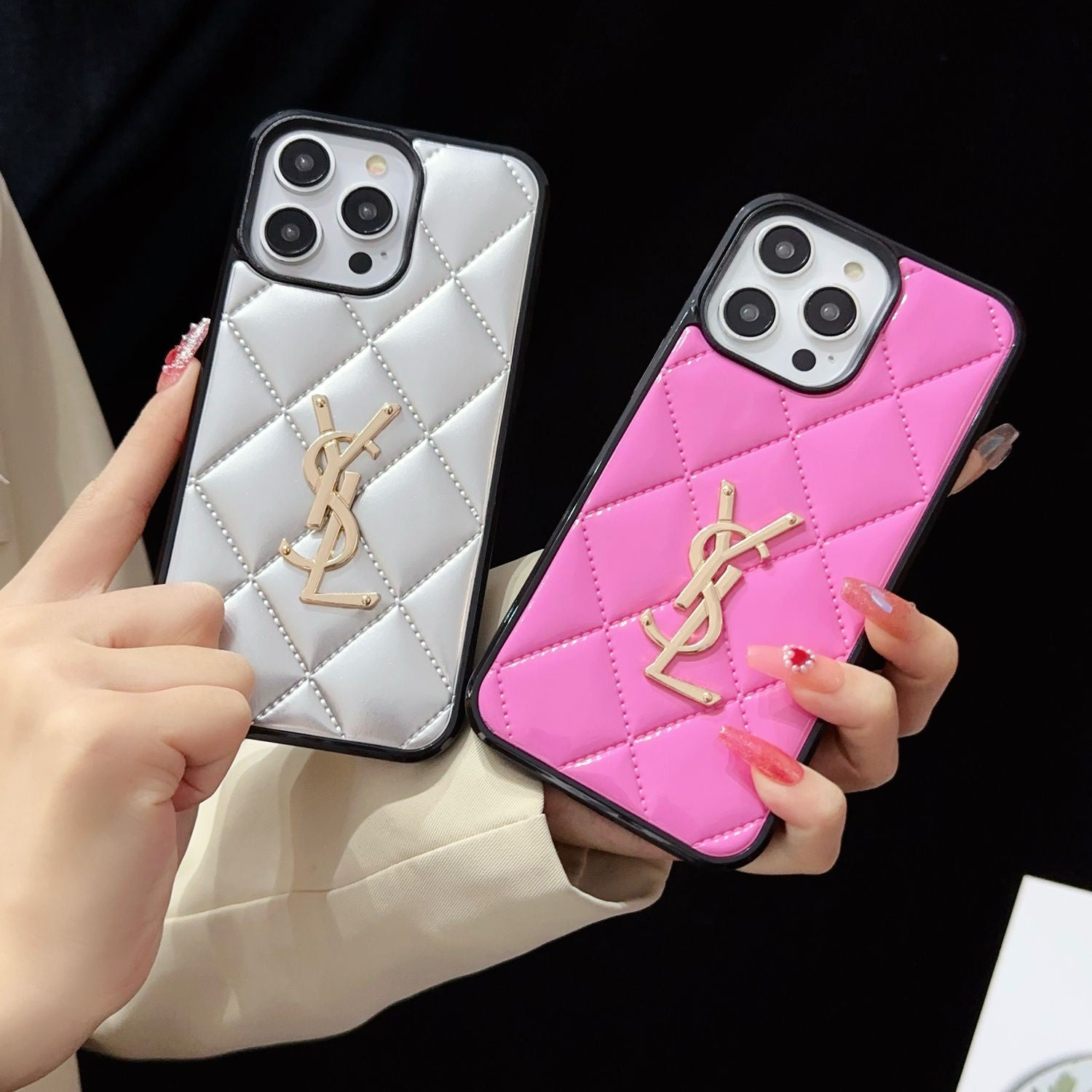 Fashion Rhombus Leather Case