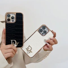 Electroplating All-inclusive Crocodile Pattern Leather Case