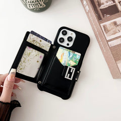 Retro F Print Crossbody Card Holder Case