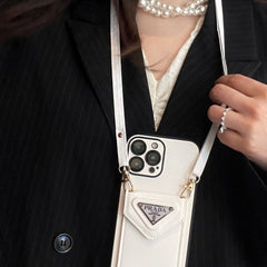 Triangle Logo Card Holder Crossbody Case
