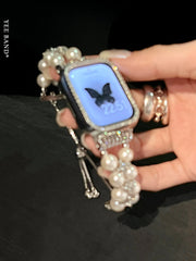 Rhinestones Pearl Bracelet With Rhinestones Case For Apple Watch