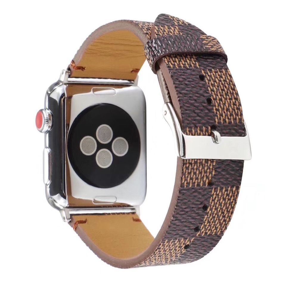Retro Printed Leather Apple Watch Band